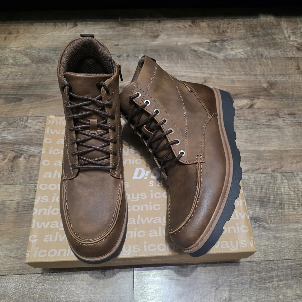 Dr Scholls Brown Leather Boots Men Size 11